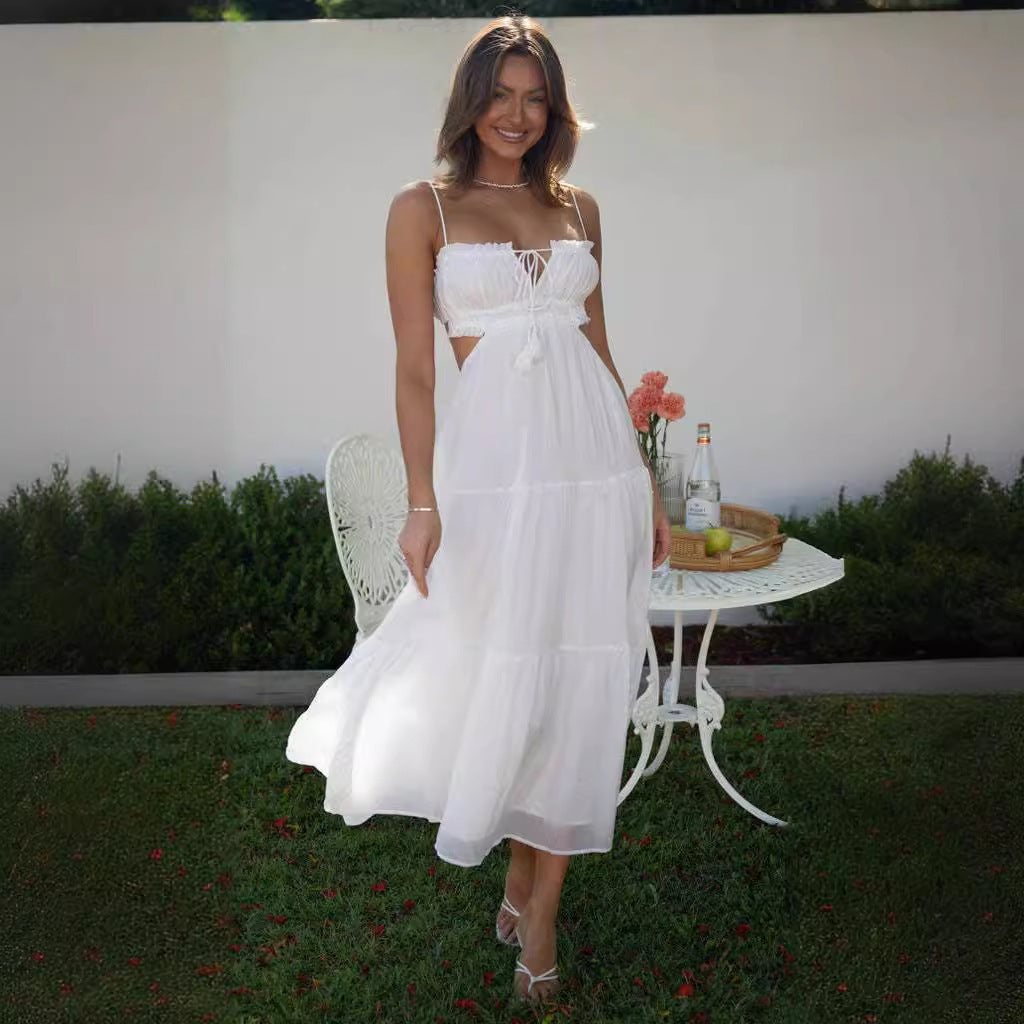 Backless Swing Midi Dress